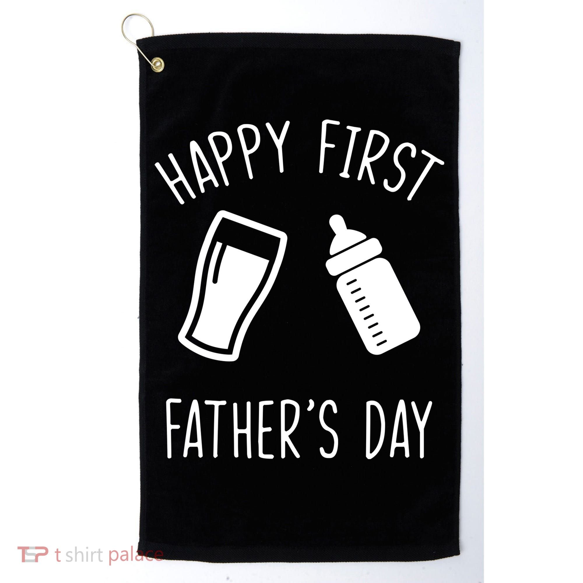 Cute Happy First Father's Day Baby Bottle Golf Towel