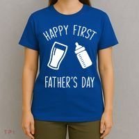 Cute Happy First Father's Day Baby Bottle T-Shirt thumb 4