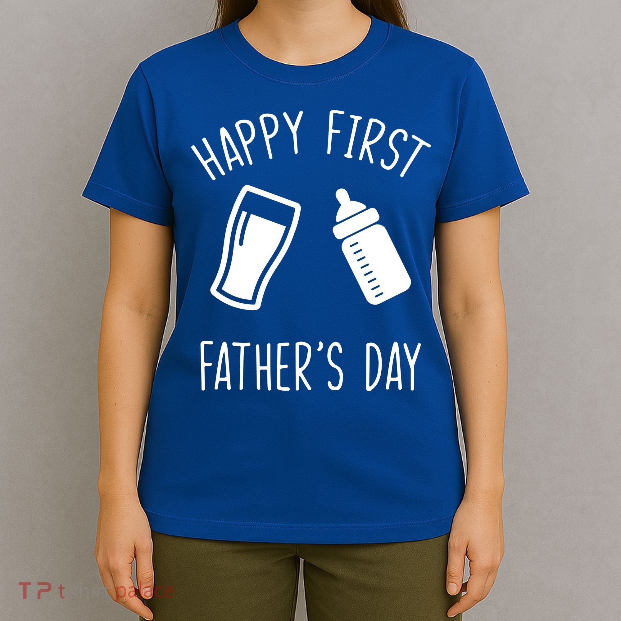 Cute Happy First Father's Day Baby Bottle T-Shirt
