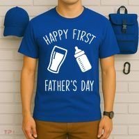 Cute Happy First Father's Day Baby Bottle T-Shirt thumb 6