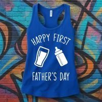 Cute Happy First Father's Day Baby Bottle Women's Tank Top thumb 3