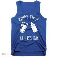 Cute Happy First Father's Day Baby Bottle Tank Top thumb 0