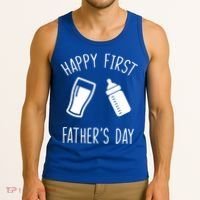 Cute Happy First Father's Day Baby Bottle Tank Top thumb 3