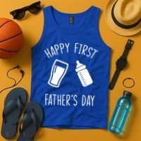 Cute Happy First Father's Day Baby Bottle Tank Top thumb 4