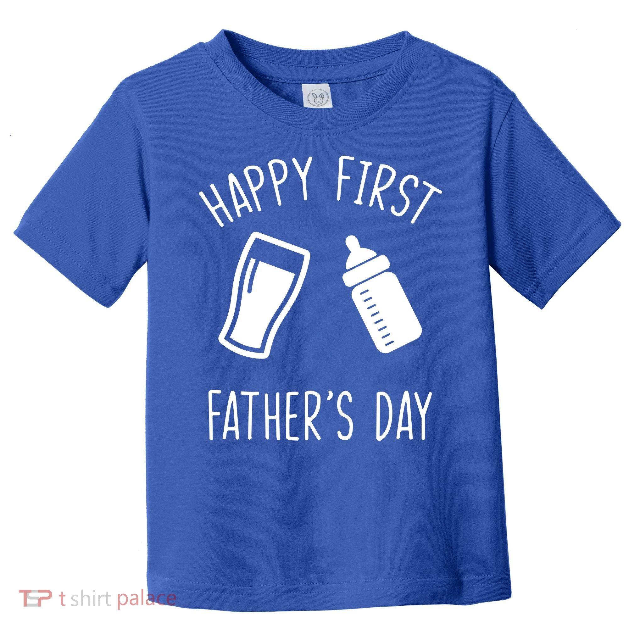 Cute Happy First Father's Day Baby Bottle Toddler T-Shirt