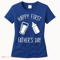 Cute Happy First Father's Day Baby Bottle Women's T-Shirt thumb 0