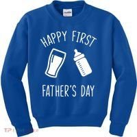Cute Happy First Father's Day Baby Bottle Kids Sweatshirt thumb 0