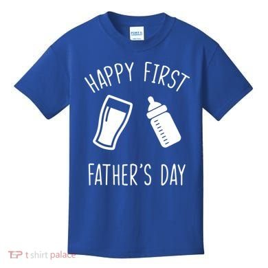 Cute Happy First Father's Day Baby Bottle Kids T-Shirt