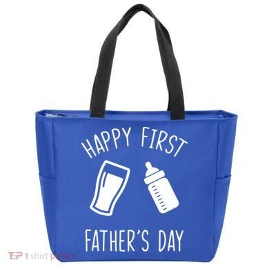 Cute Happy First Father's Day Baby Bottle Tote Bag