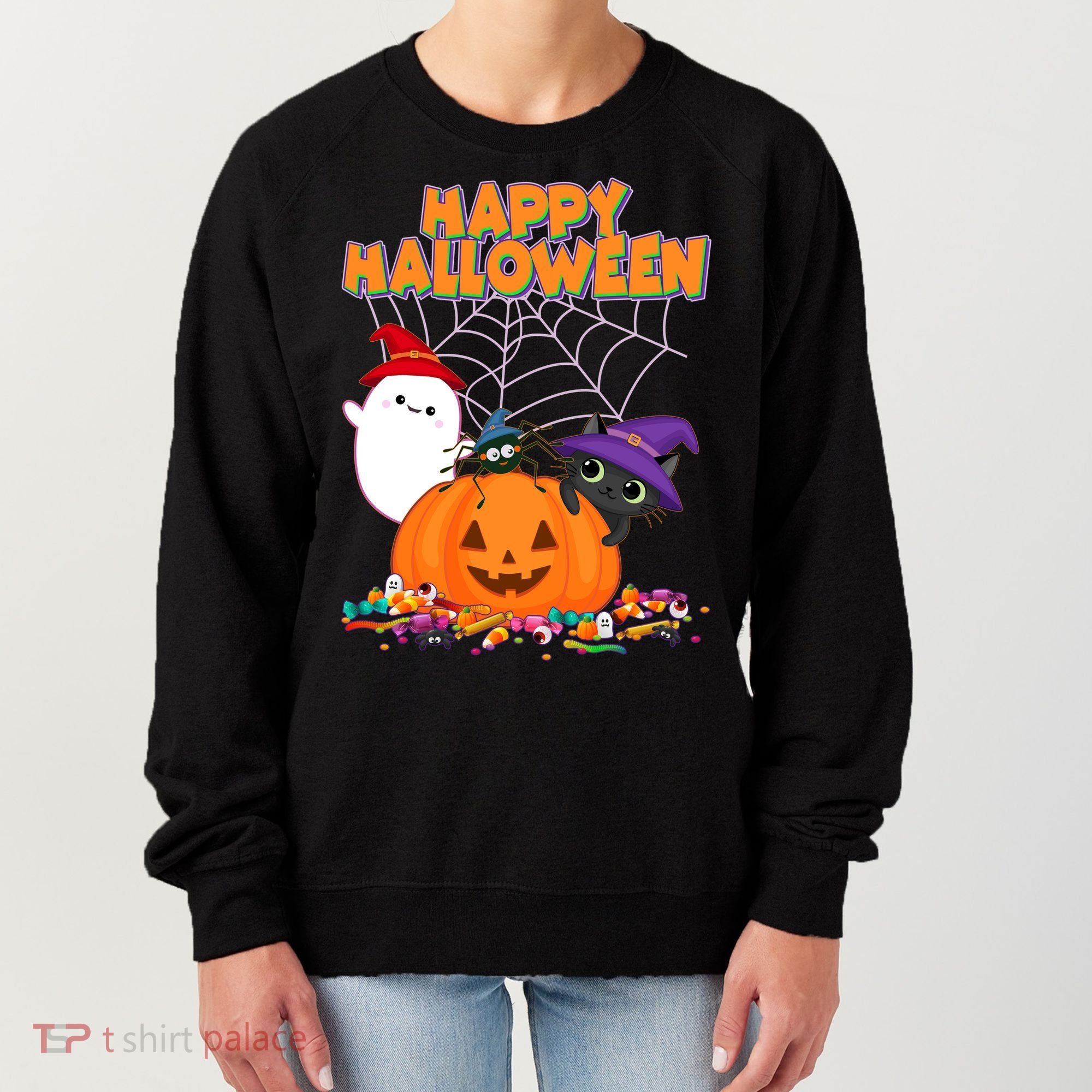 Cute Happy Halloween Friends Women's Sweatshirt