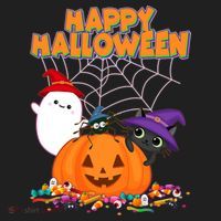 Cute Happy Halloween Friends Women's Sweatshirt thumb 2
