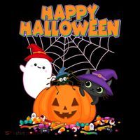 Cute Happy Halloween Friends T-Shirt thumb 7