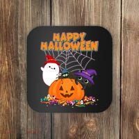 Cute Happy Halloween Friends Coaster thumb 0