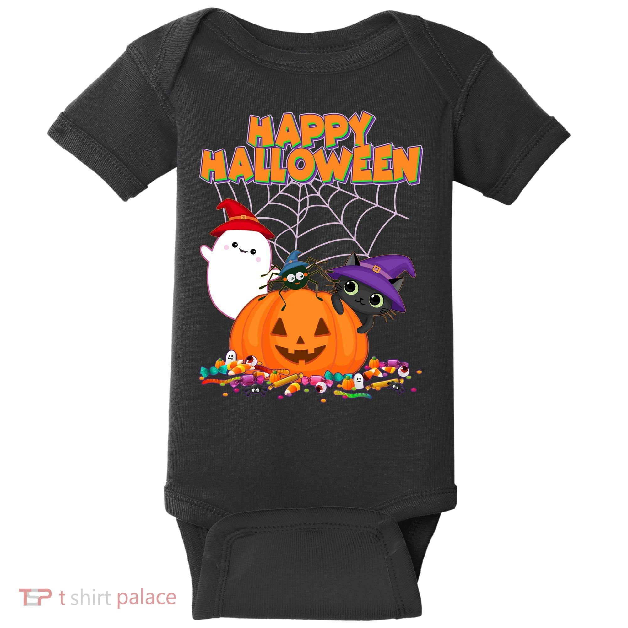 Cute Happy Halloween Friends Baby Bodysuit