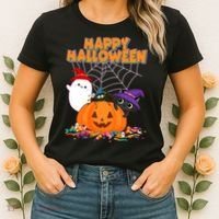 Cute Happy Halloween Friends Women's T-Shirt thumb 2