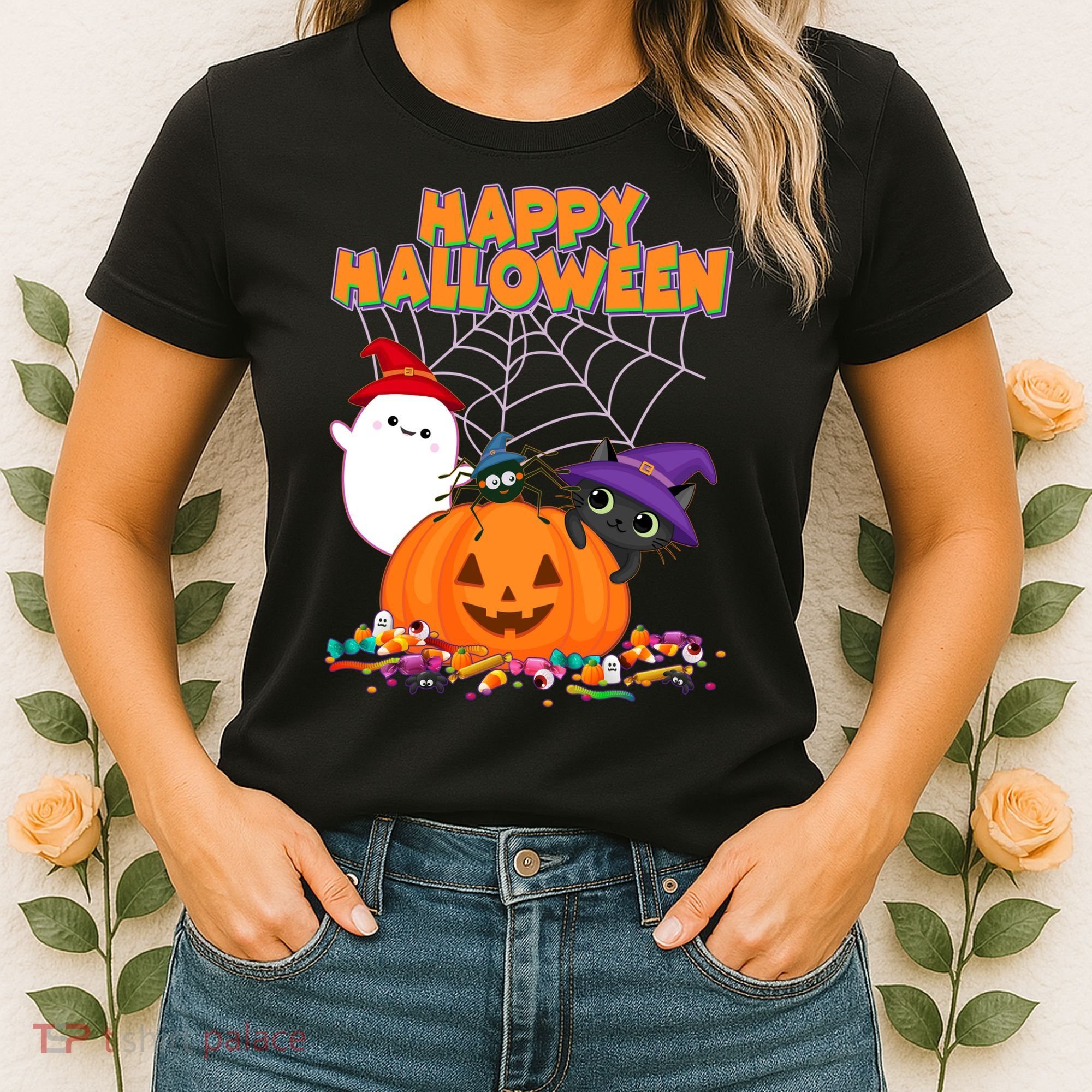 Cute Happy Halloween Friends Women's T-Shirt