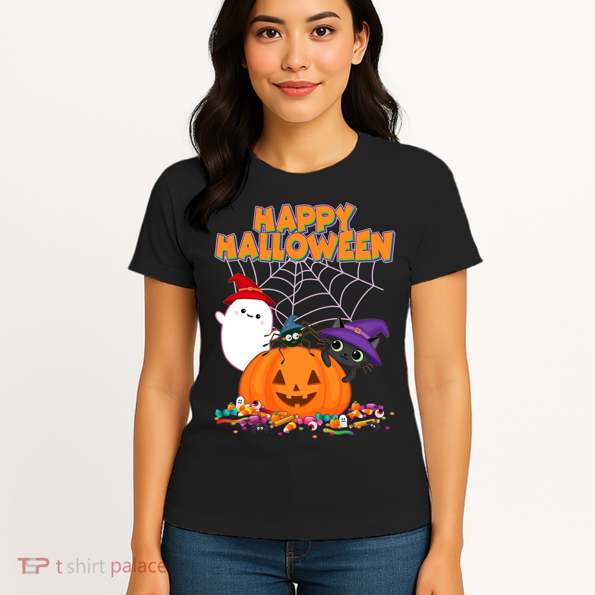 Cute Happy Halloween Friends Women's T-Shirt