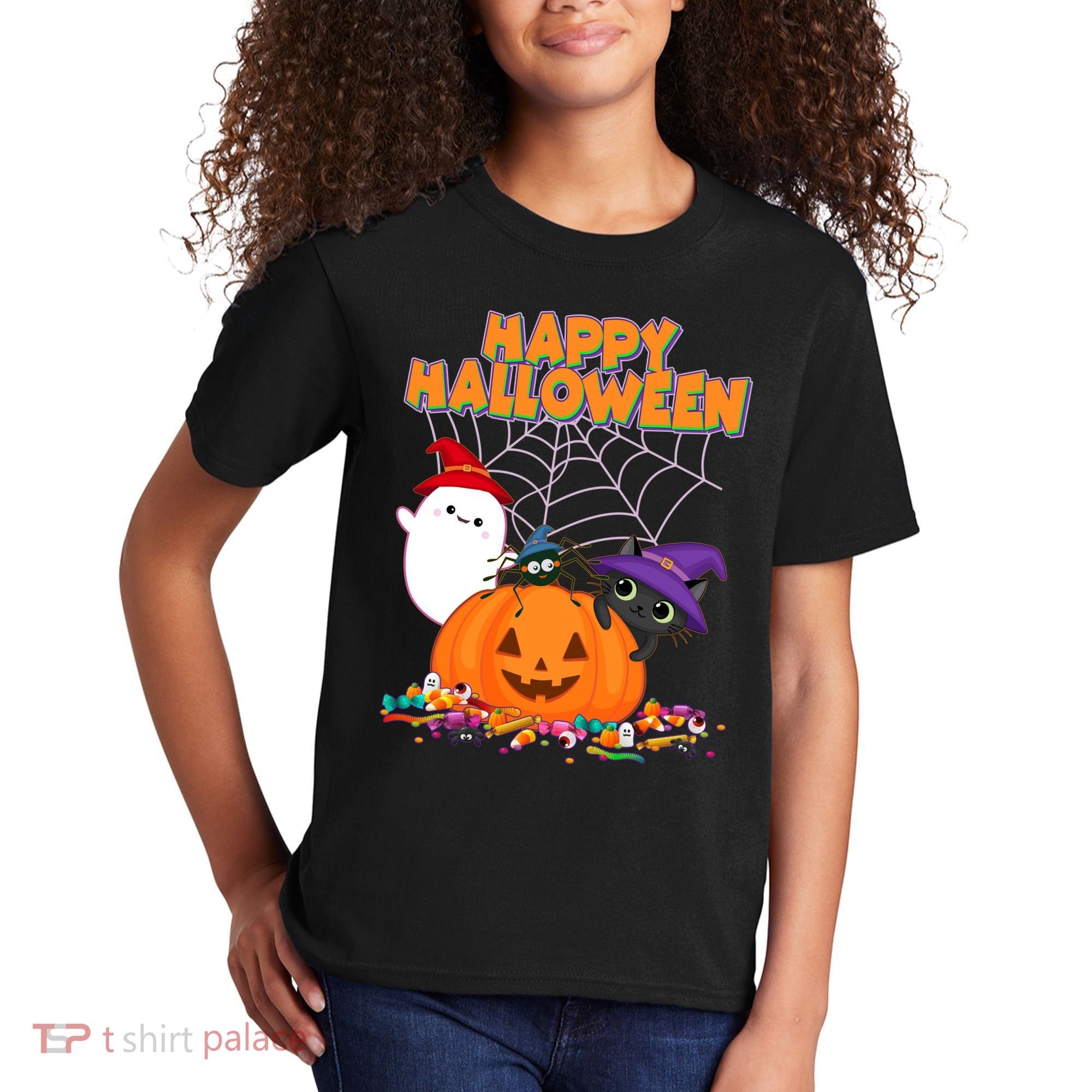 Cute Happy Halloween Friends Kids T-Shirt