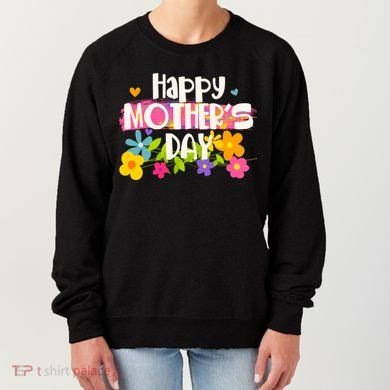 Cute Happy Mother's Day Paint Splash Flowers Women's Sweatshirt