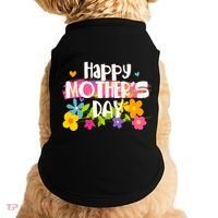 Cute Happy Mother's Day Paint Splash Flowers Doggie Tank thumb 0