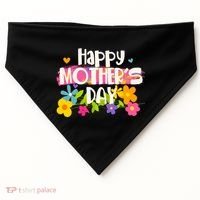 Cute Happy Mother's Day Paint Splash Flowers USA-Made Doggie Bandana thumb 0
