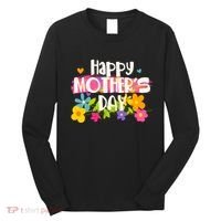 Cute Happy Mother's Day Paint Splash Flowers Long Sleeve Shirt thumb 0