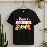 Cute Happy Mother's Day Paint Splash Flowers T-Shirt thumb 2