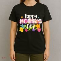 Cute Happy Mother's Day Paint Splash Flowers T-Shirt thumb 4