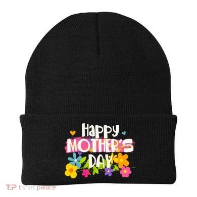 Cute Happy Mother's Day Paint Splash Flowers Beanie