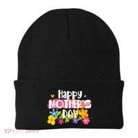 Cute Happy Mother's Day Paint Splash Flowers Beanie thumb 0