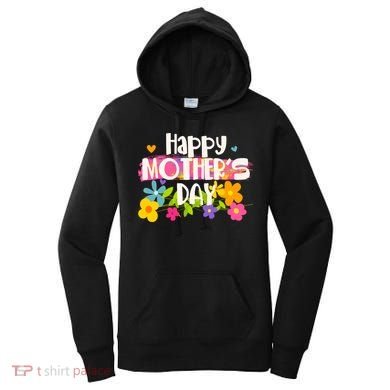 Cute Happy Mother's Day Paint Splash Flowers Women's Hoodie