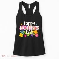 Cute Happy Mother's Day Paint Splash Flowers Women's Tank Top thumb 0