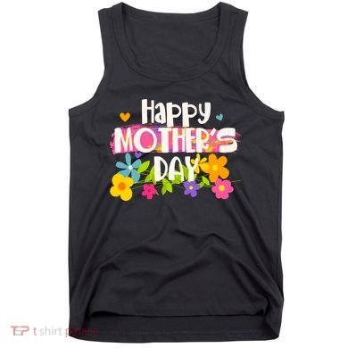 Cute Happy Mother's Day Paint Splash Flowers Tank Top