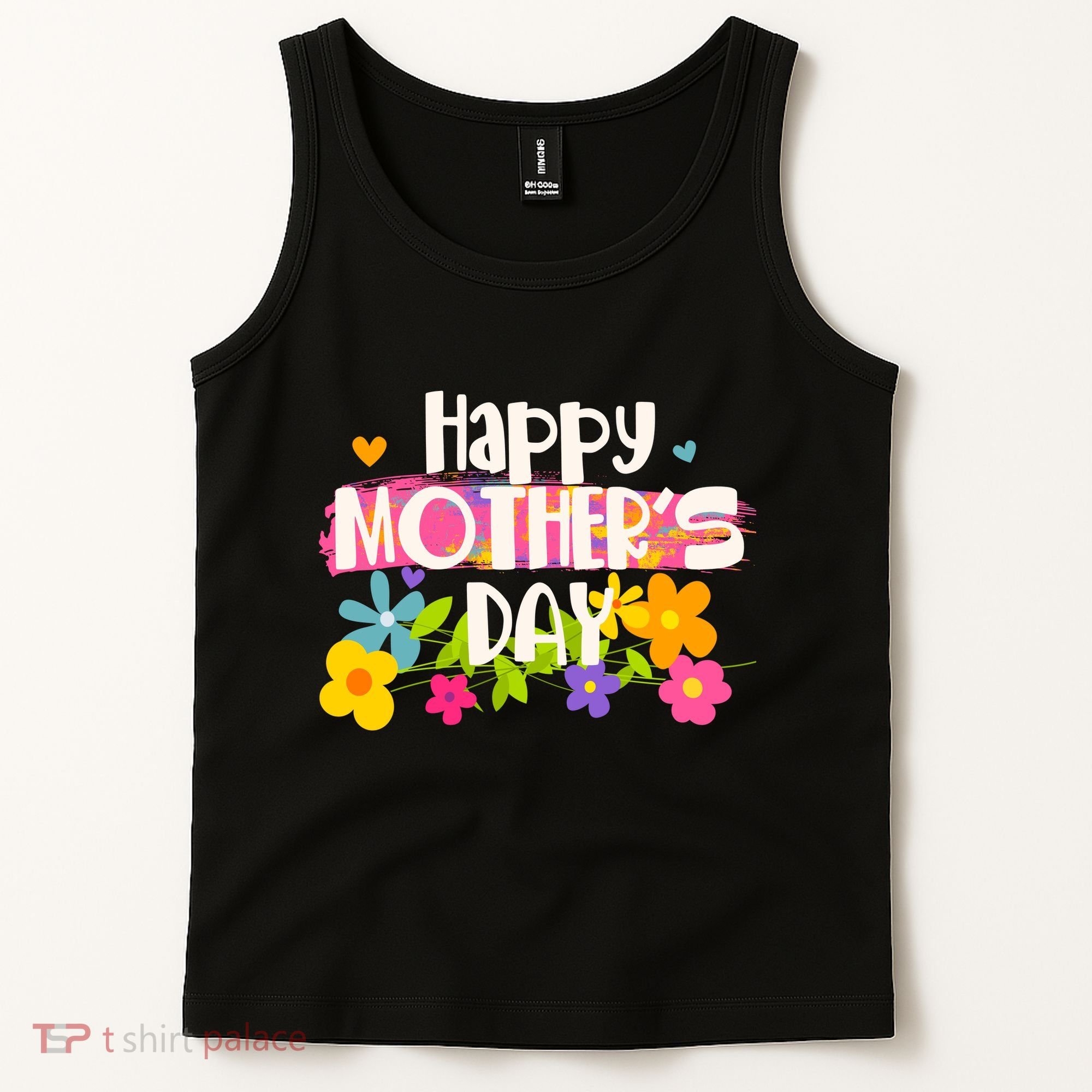 Cute Happy Mother's Day Paint Splash Flowers Tank Top