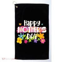 Cute Happy Mother's Day Paint Splash Flowers Golf Towel thumb 0