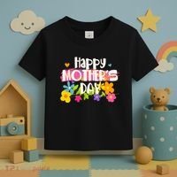 Cute Happy Mother's Day Paint Splash Flowers Toddler T-Shirt thumb 3