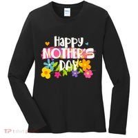 Cute Happy Mother's Day Paint Splash Flowers Women's Long Sleeve Shirt thumb 0