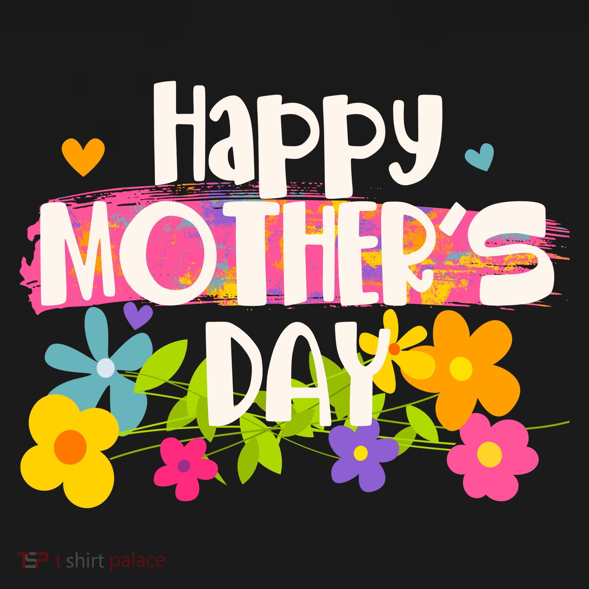 Cute Happy Mother's Day Paint Splash Flowers Women's T-Shirt