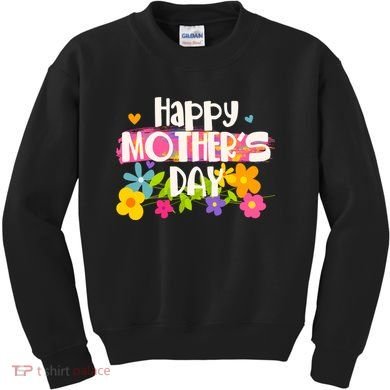 Cute Happy Mother's Day Paint Splash Flowers Kids Sweatshirt