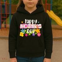 Cute Happy Mother's Day Paint Splash Flowers Kids Hoodie thumb 3