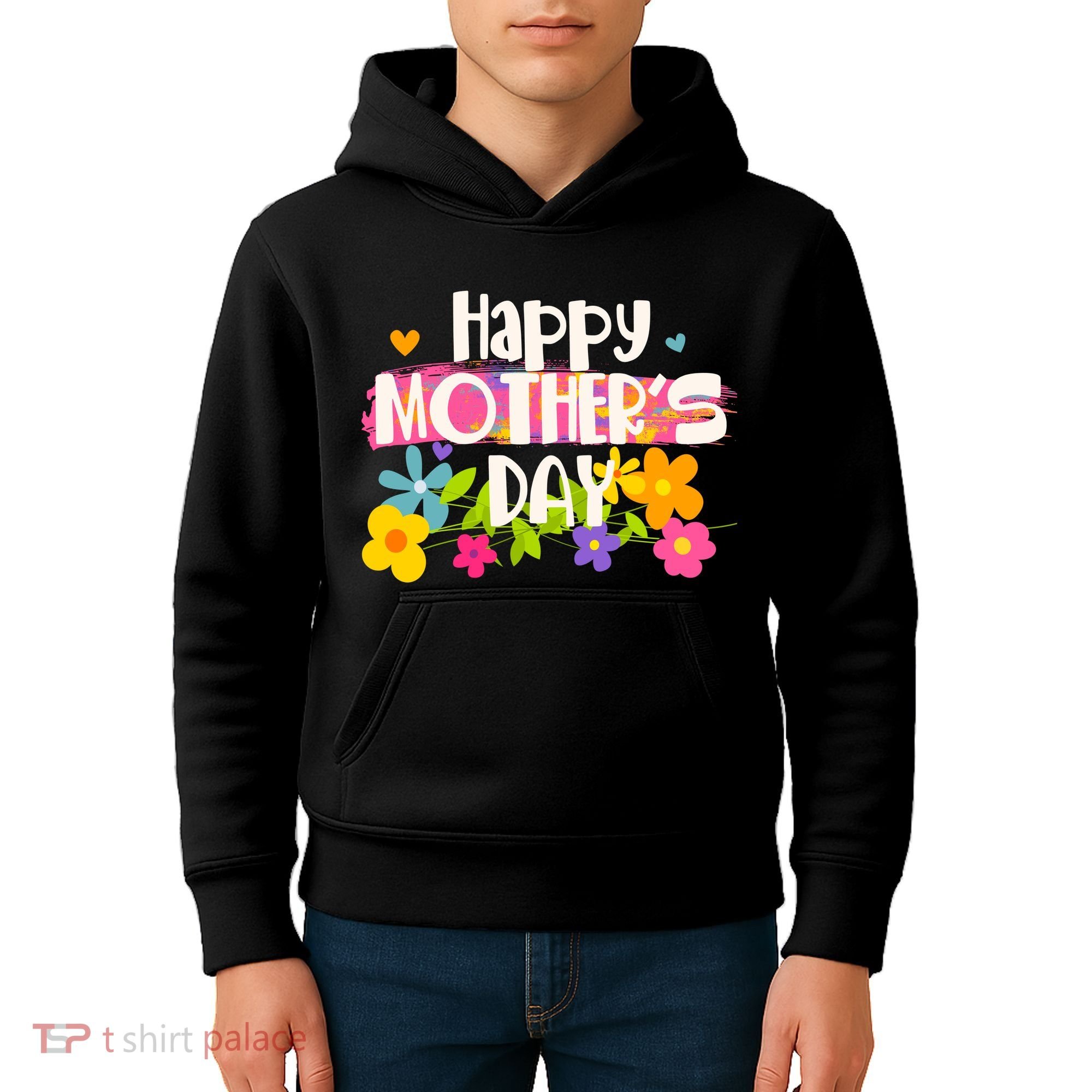 Cute Happy Mother's Day Paint Splash Flowers Kids Hoodie