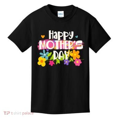 Cute Happy Mother's Day Paint Splash Flowers Kids T-Shirt