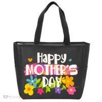 Cute Happy Mother's Day Paint Splash Flowers Tote Bag thumb 0