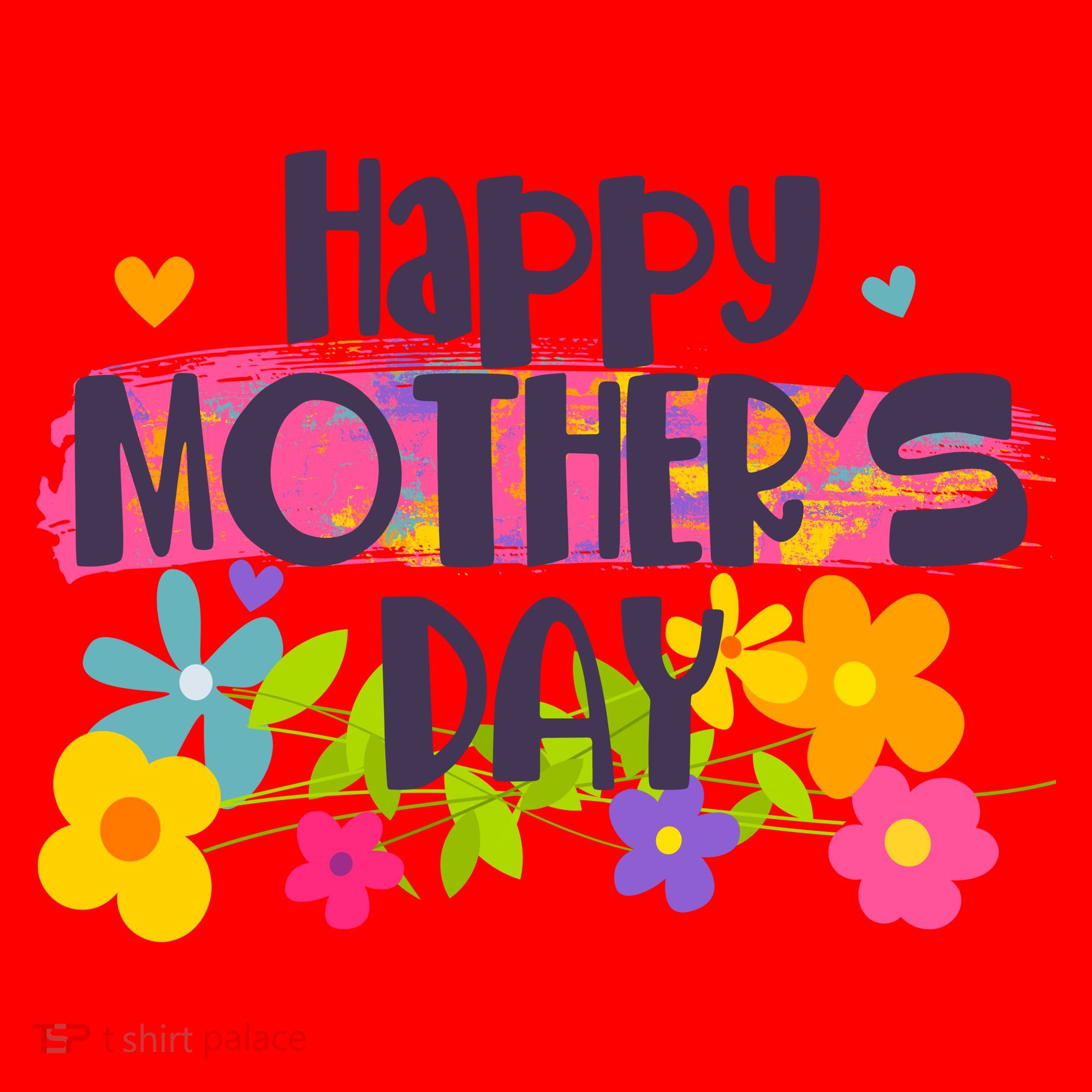 Cute Happy Mother's Day Paint Splash Flowers Santa Hat