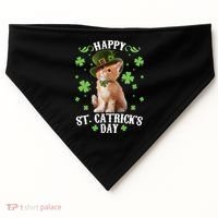 Cute Happy St Catricks Day Kitten USA-Made Doggie Bandana thumb 0