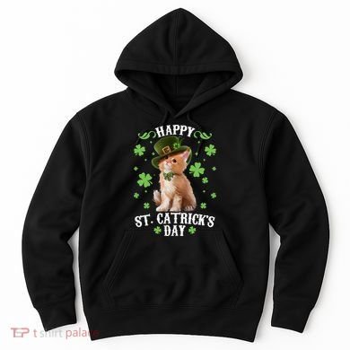Cute Happy St Catricks Day Kitten Hoodie
