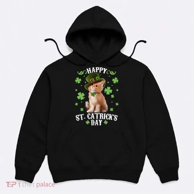 Cute Happy St Catricks Day Kitten Hoodie
