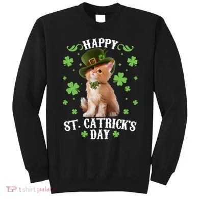 Cute Happy St Catricks Day Kitten Sweatshirt