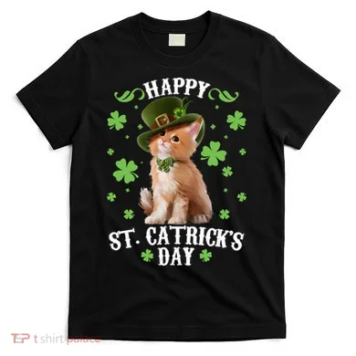 Cute Happy St Catricks Day Kitten T-Shirt