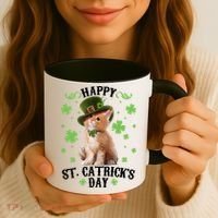 Cute Happy St Catricks Day Kitten Coffee Mug thumb 3